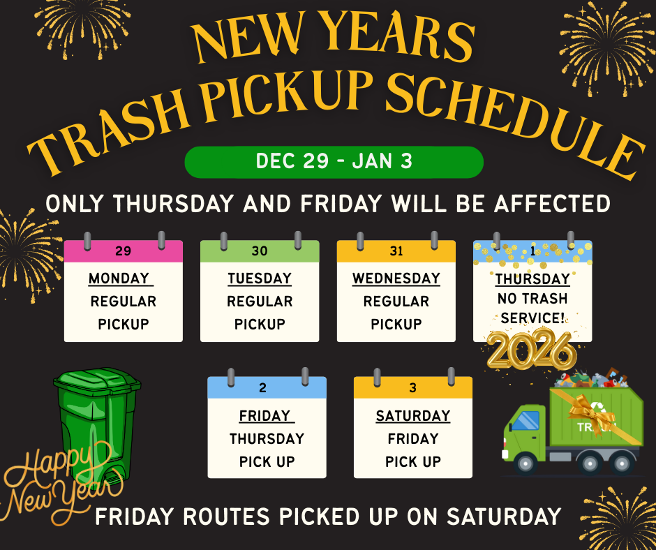 New Years Day Pickup Schedule